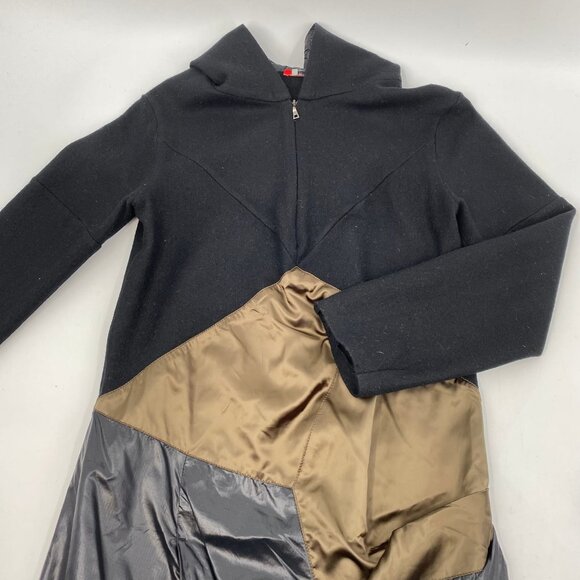 Prada Black/Green Hooded Quarter Zip Dress | Made in Italy - Picture 5 of 9